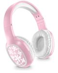 Безжични слушалки Cellularline - MS Basic Shiny Flowers, розови - 1t